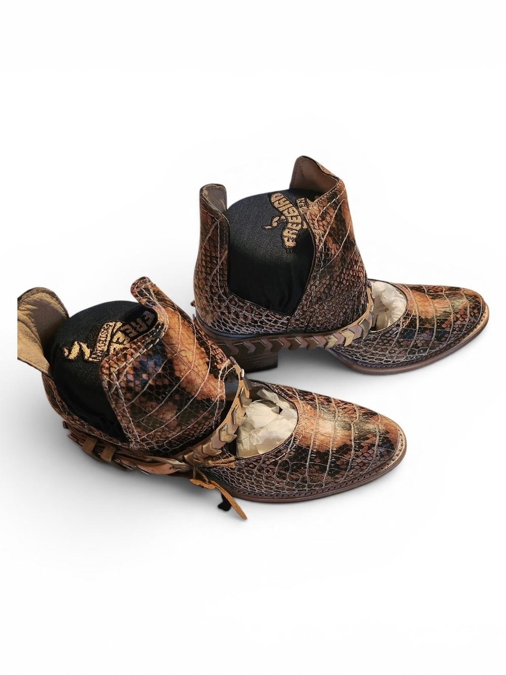 freebird Pink Snake Blade Leather Boots